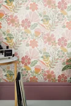 Envy Oopsy Daisy Tropical Orange/White Floral Wallpaper