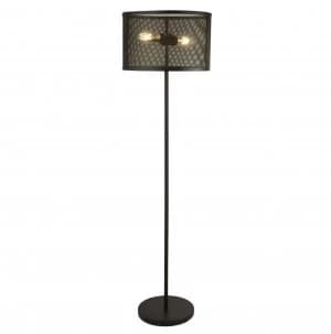 Searchlight 2832-2BK Fishnet 2 Light Floor Light In Matt Black