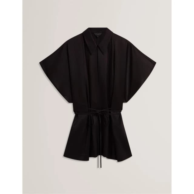 Ted Baker Womens Short Sleeve Blouse Black female 8 (XS)