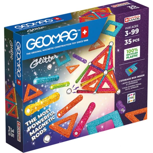 GEOMAG Recycled Magnetic Glitter Panels - 35 Pieces Make Your Own Toys One Size Multi 42972199000