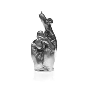Hand CRS Fingers Crossed Candle – Chrome