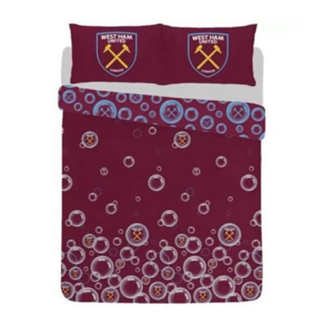 West Ham United FC West Ham United FC Forever Blowing Reversible Bubbles Duvet Cover Set in Maroon Size: Single Maroon Single Unisex 5063806397960