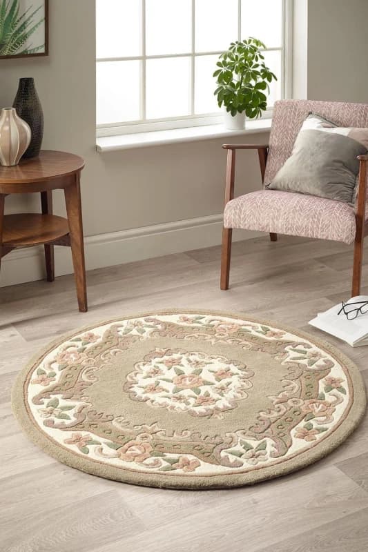 Origins Shensi Hand-Tufted Circle Rug Grey 120 DIA WB23702