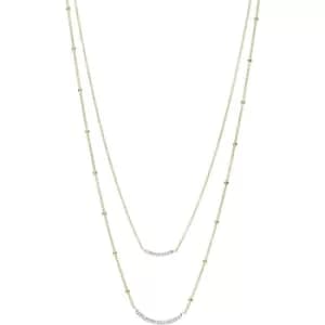 Fossil Sutton Shine Bright Gold-Tone Stainless Steel Multi Strand Necklace