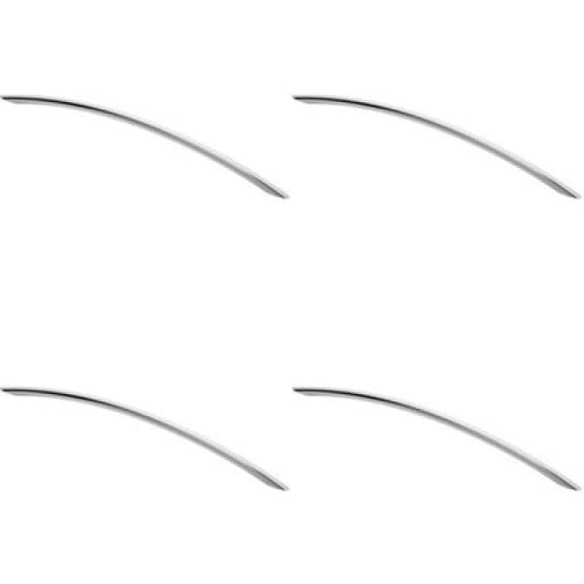 Loops 4x Curved Bow Cabinet Pull Handle 372 x 10mm 320mm Fixing Centres Chrome Multi unisex