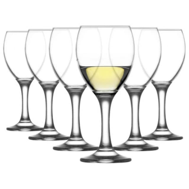 LAV Empire White Wine Glasses - 245ml - Pack of 6 Clear unisex