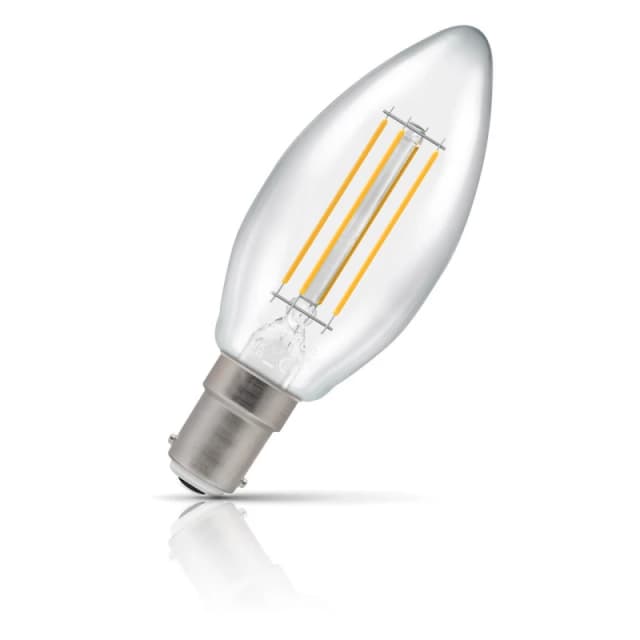 Crompton Lamps LED Candle 4.2W B15 Dimmable Filament Warm White Clear (40W Eqv)