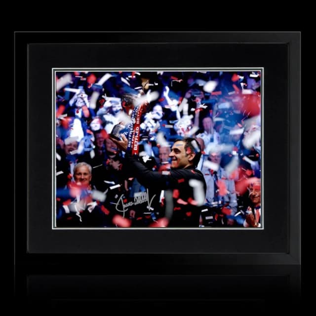 The Fan Cave Ronnie OSullivan Signed World Champion 2022 Image Black & Blue unisex 550mm x 45