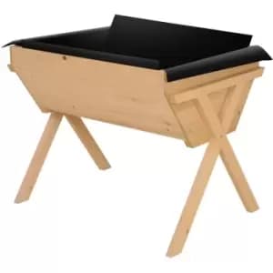 Wooden Planter Raised Bed Stand Vegetable Flower Bed 100 x 70 x 80cm - Outsunny