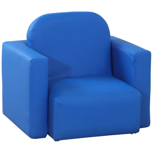 HOMCOM Kids Mini Sofa Armchair Seat 2 In 1 Table Chair Set for 3 years Blue
