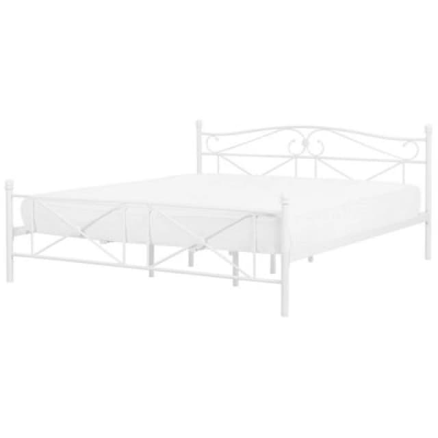 Beliani Bed Metal Rodez 180 X 200 Cm (Eu Super King) White