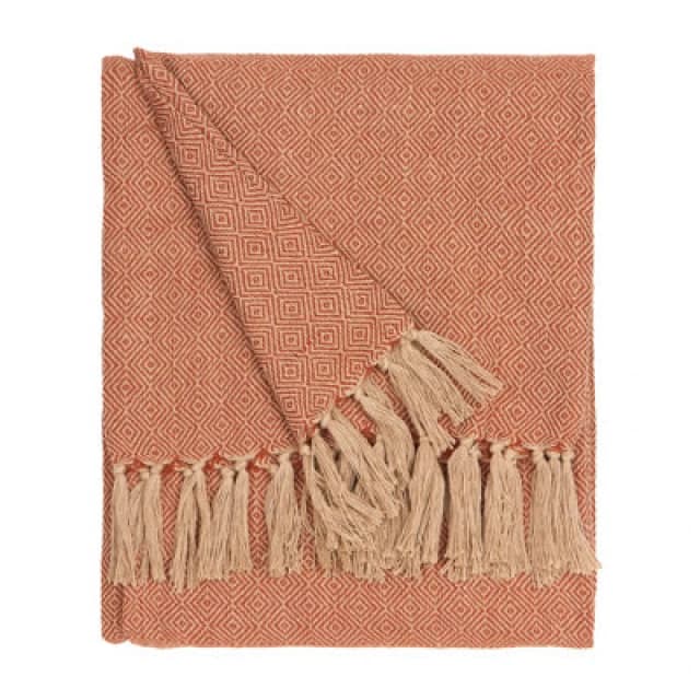 Furn Dessa Woven Indoor/Outdoor Throw in Terracotta Size: 130cm x 180cm Terracotta Unisex 130cm x 180 cm