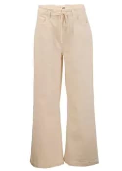 Paige Womens Carly Waistband Tie Jeans In Warm Ecru