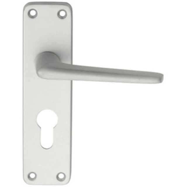 Loops PAIR Straight Tapered Lever on Euro Lock Backplate 152 x 41mm Satin Aluminium Multi