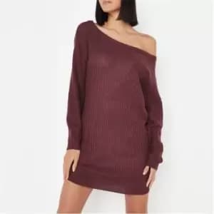 Missguided Ayvan Off Shoulder Jumper Dress - Red