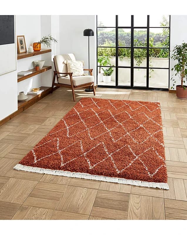 Think Rugs Think Rugs Boho Fringe Rug Rust - Think Rugs - Size: 120X170 Rust 120X170 RT37318