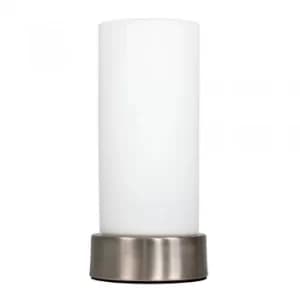 Cylinder Brushed Chrome Table Lamp
