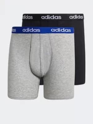 adidas Essentials Logo Boxer Briefs 2 Pack, Black/Grey Size M Men