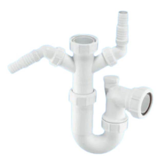 McAlpine WM11V 75mm Water Seal Silentrap Adjustable Inlet Tubular Swivel 'P' Trap White