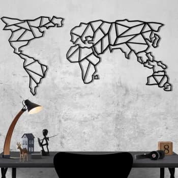 World Map XL - Black Decorative Metal Wall Accessory
