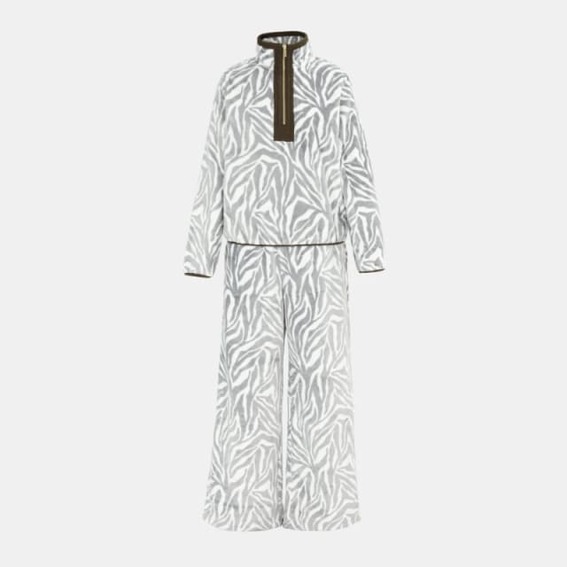 Biba Womens Fleece Pyjama Long-Sleeve Top Zebra female 10 (S)