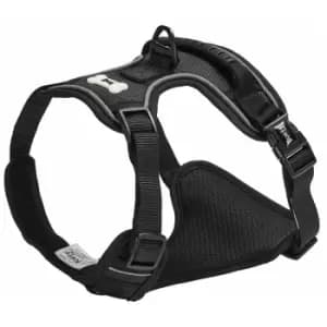 Bunty Soft Padded Comfortable Fabric Dog Puppy Pet Adjustable Outdoor Harness - Black - Large