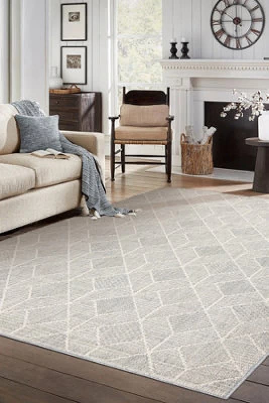 RugsX Carpet Jersey 19231 Grey - Geometric Structural, Loop Boho 60X100 Cm