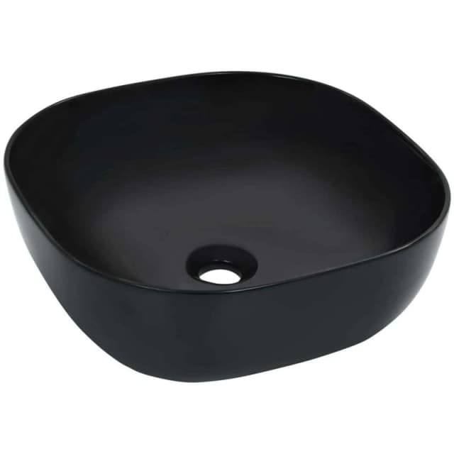 vidaXL Wash Basin 42.5x42.5x14.5cm Ceramic Black 143918