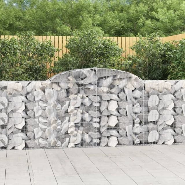 VIDAXL Arched Gabion Baskets 2 pcs 300x30x100/120cm Galvanised Iron Vidaxl 8720845571047