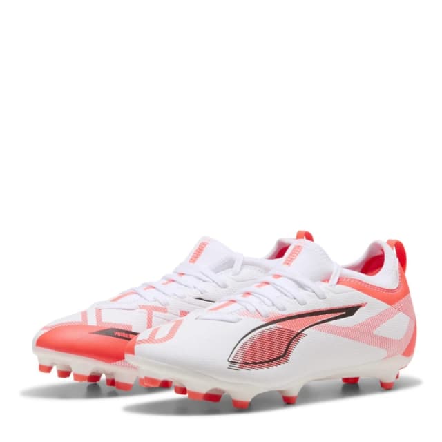Puma Kids PUMA Ultra 5 Match Firm Ground Football Boots White/Red male 3 (35.5)