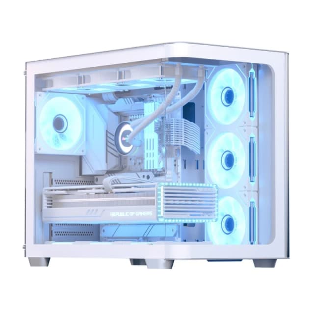 Aerocool P500C Mid Tower Curved Tempered Glass Gaming PC Case - White - ACCM-PN01043.2