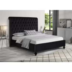 Fiona Bed King Plush Velvet Black