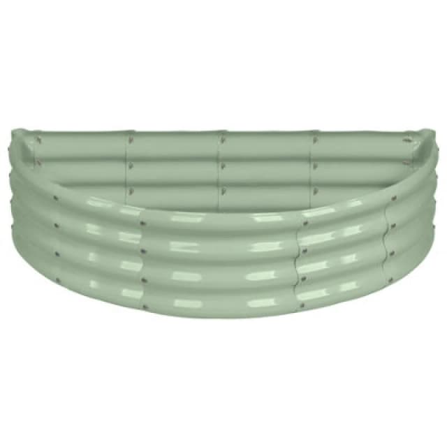 Harbour Housewares Semicircular Galvanised Steel Raised Garden Bed - 120Cm X 60Cm - Green