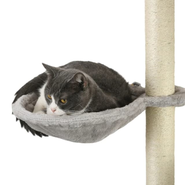 PawHut 4PCs Cat Wall Furniture w/ Hammock, Ladder - Grey D30-729V80GY