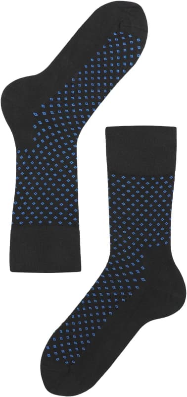 Lenz Think About Dots Socks - Pack of 2, black-blue, Size 45 - 47 for Men