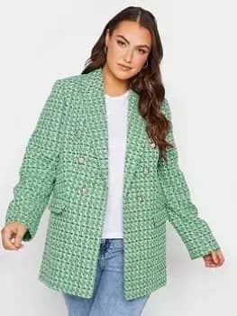 Yours Boucle Blazer Green, Size 16, Women