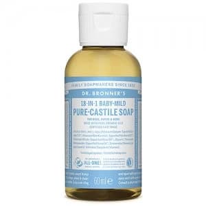 Dr. Bronner's Baby-Mild (bekvapis) ekologiskas skystas muilas 60ml