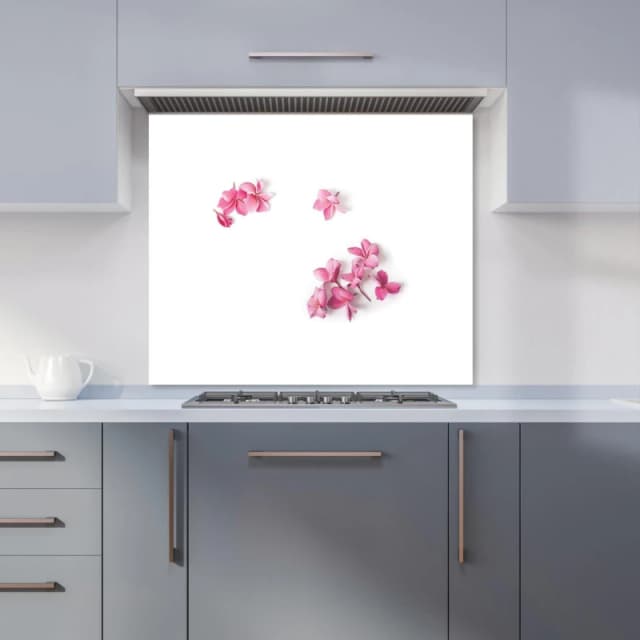 Warren Reed - Designer Pink Frangipani Flowers Kitchen Splashback Size: 600mm x 650mm Pink Unisex 600mm x 650mm