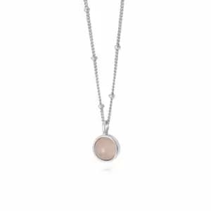 Daisy London Jewellery 925 Sterling Silver Rose Quartz Healing Stone Necklace Sterling Silver