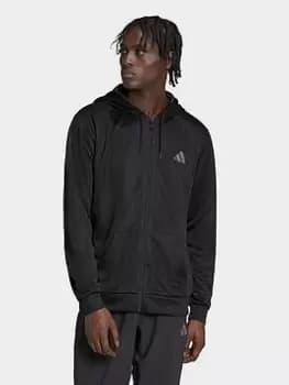 adidas Performance Train Essentials Seasonal Training Full-zip Jacket, Black/Grey, Size L, Men
