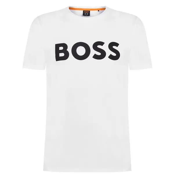 Boss Thinking 1 Logo T Shirt Regular Fit T-Shirts Small Blue 32281818350