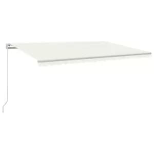 Vidaxl Manual Retractable Awning With LED 500X350 Cm Cream