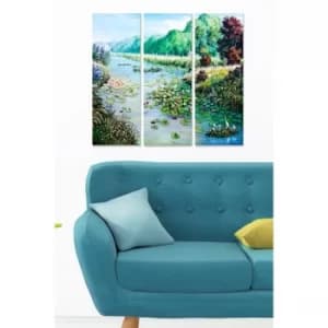 MDF98307398 Multicolor Decorative MDF Painting (3 Pieces)
