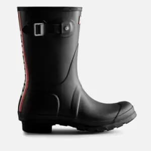 Hunter Womens Original Short Tri Colour Logo Wellies - Black - UK 4