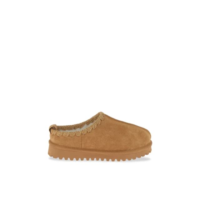 LES TROPEZIENNES PAR M.BELARBI Chapka Suede Mules with Faux Fur Lining camel Women 36 (3.5);41 (7);40 (6.5);39 (5.5 to 6);38 (5);37 (4)