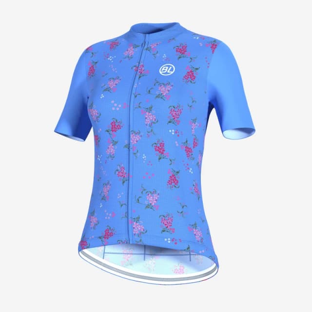 Bicycle Line Womens Garda Short Sleeve UPF 30+ Short Sleeve Cycling Jersey Blue Sky female 8 (XS)