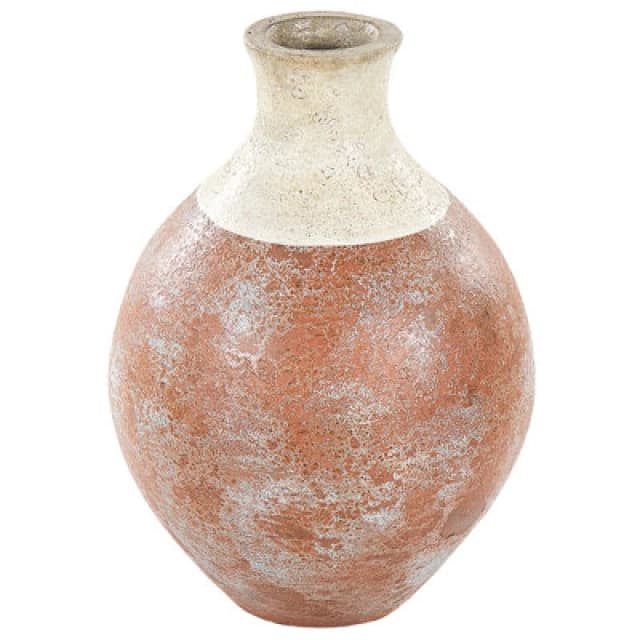 Beliani Decorative Vase Bursa Ceramic 37cm Light Brown
