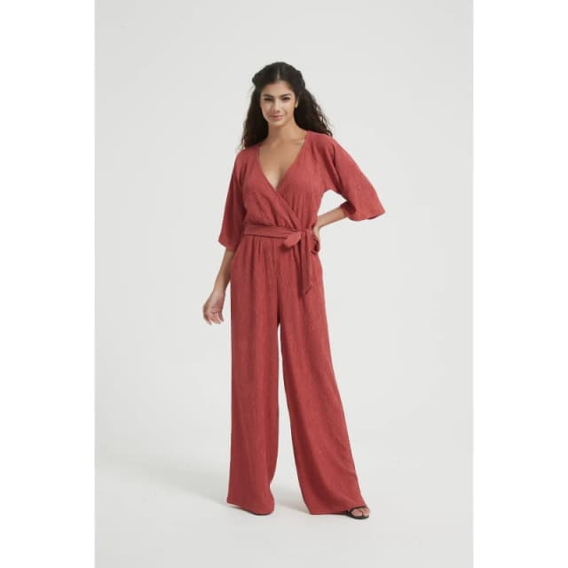Be You Crinkle Jumpsuit - Red Red 8