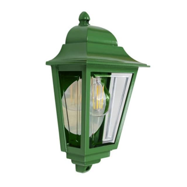 Deco Lane 1 Light Half Outdoor Wall Lantern Green IP44