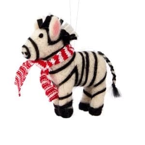 Sass & Belle Christmas Zebra Felt Hanging Decoration